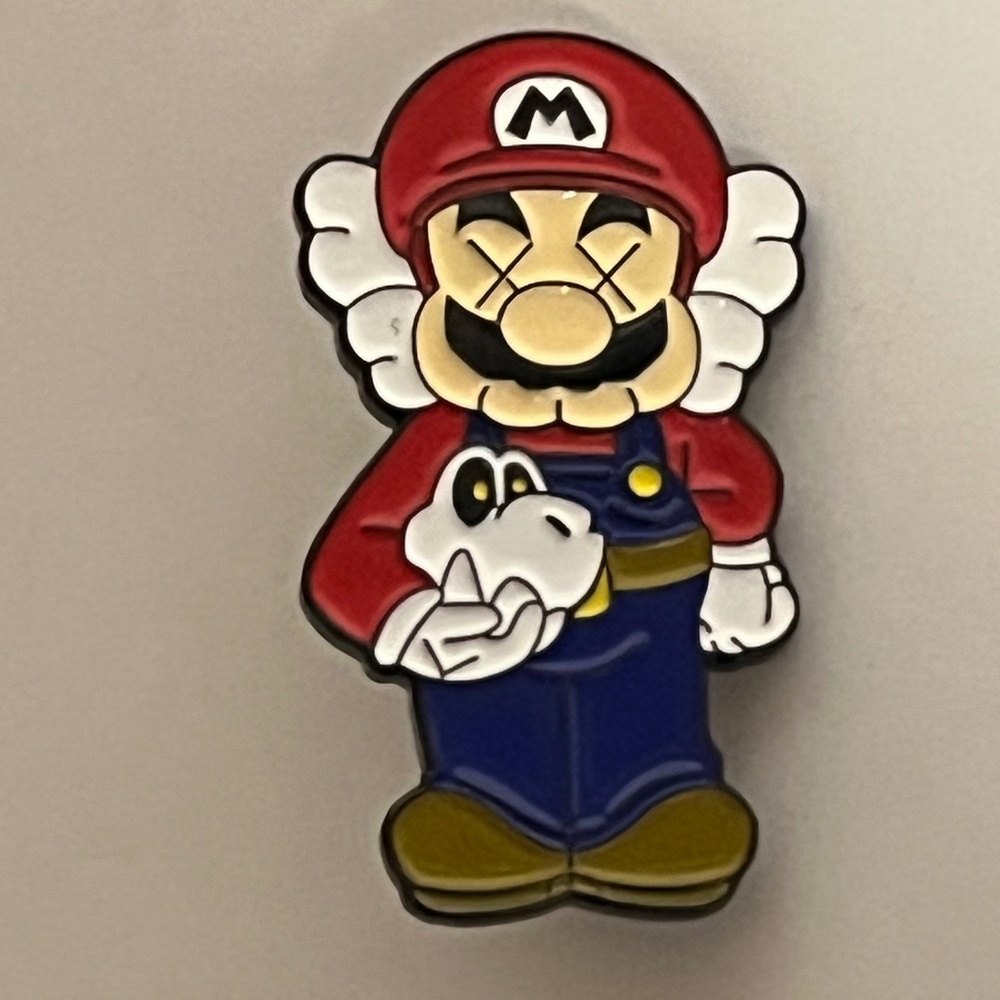 KAWS x Mario Hat Pin Pins Streetwear Hats Bag Fitted Hype New Era Gaming Gamer